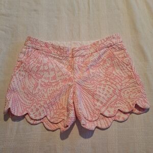 Lilly Pulitzer women's size 00 buttercup shorts, pink & white, VGUC